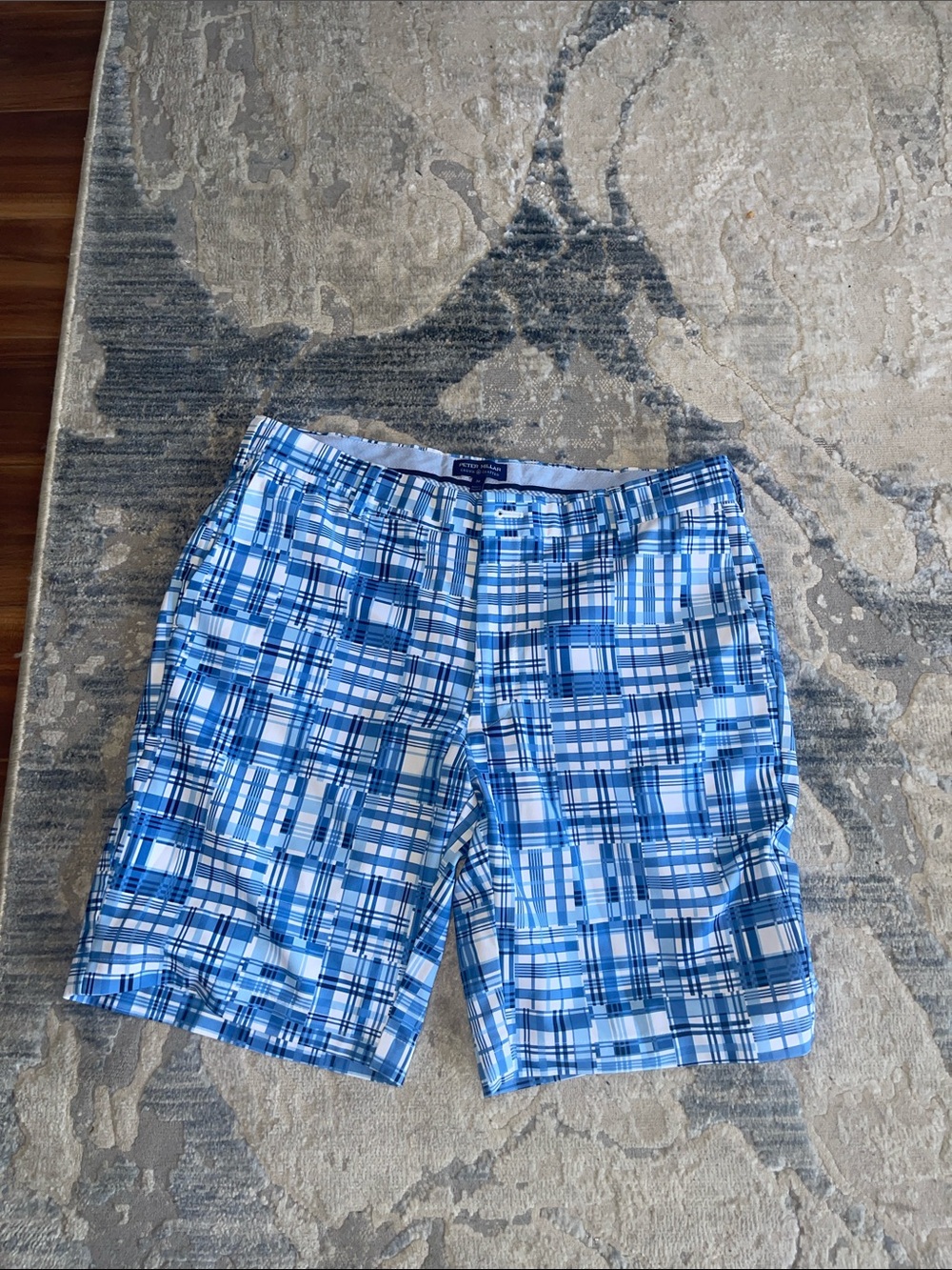 Peter Millar blue Plaid Men's Shorts